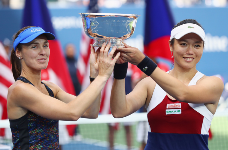 Martina Hingis et Chan Yung-Jan à l'US Open 2017.
