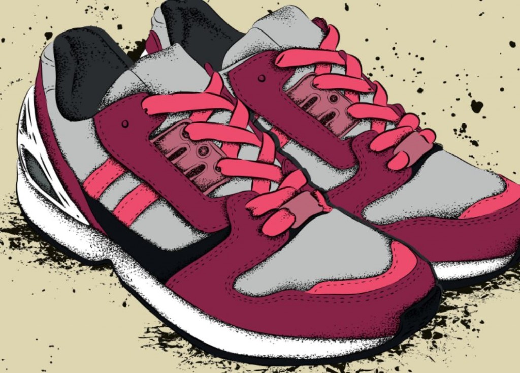 baskets de sport dessinées