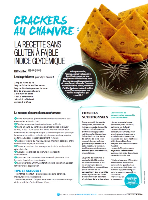 crackers à base de graine de chanvre