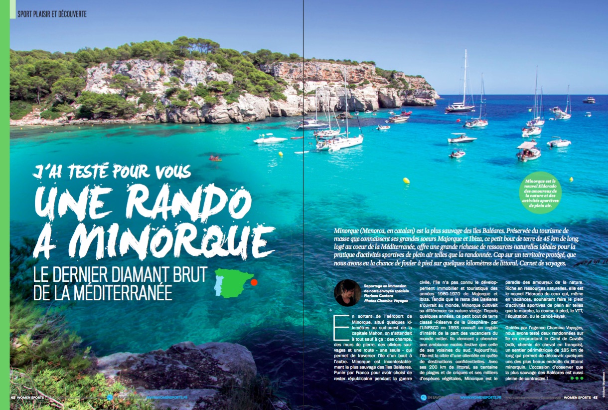 randonnée à Minorque avec Chamina Voyages sur l'île la plus sauvage des Baléares activités sportives de pleine nature