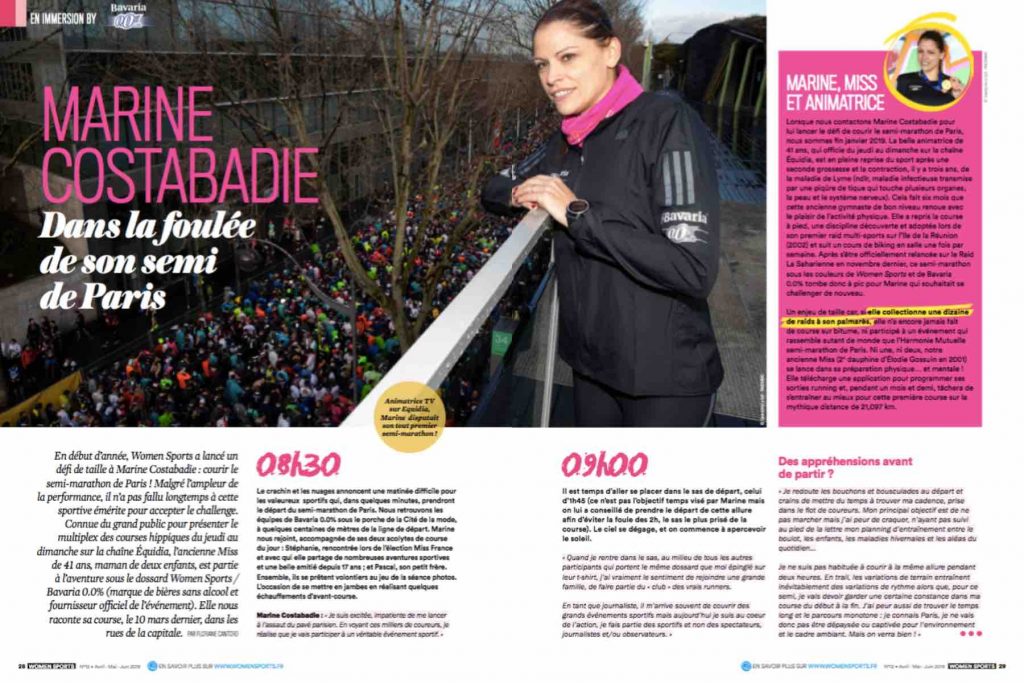 Women Sports a lancé un défi à Marine Costabadie : courir le semi-marathon de Paris. L'animatrice TV nous raconte sa course le 10 mars dans la capitale.