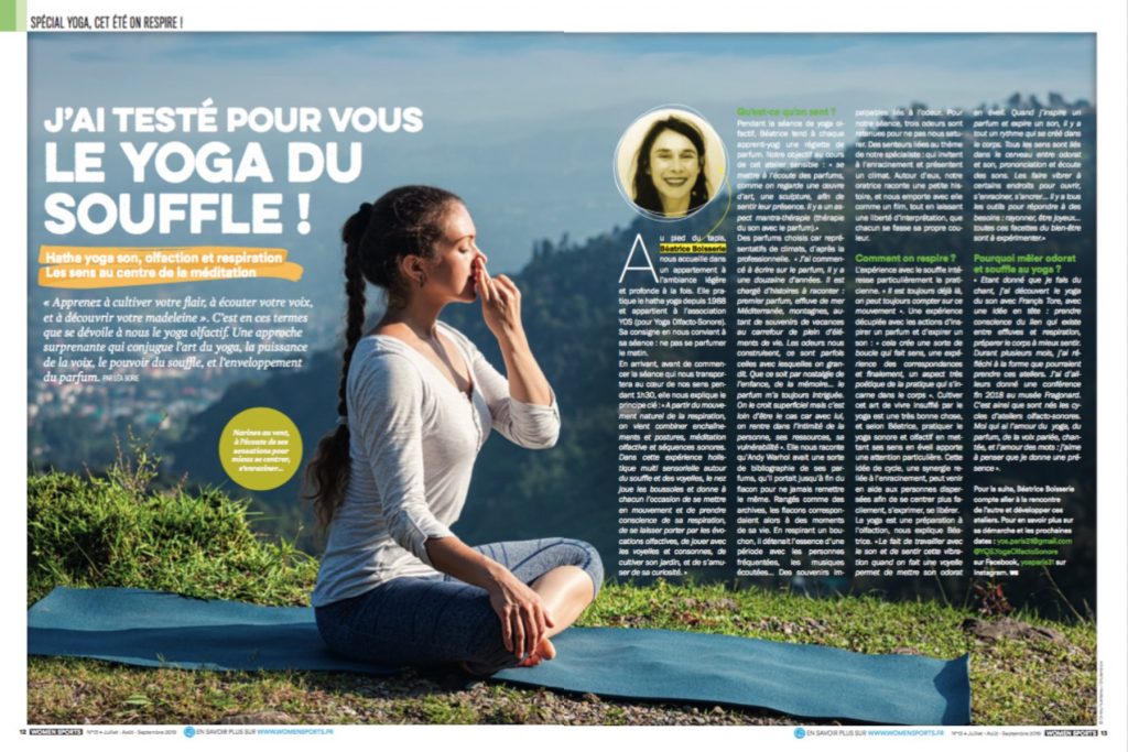 A la découverte du yoga olfactif, approche qui mêle hatha yoga, souffle, et parfum. Voyage au cœur des sens pour une méditation olfactive surprenante.