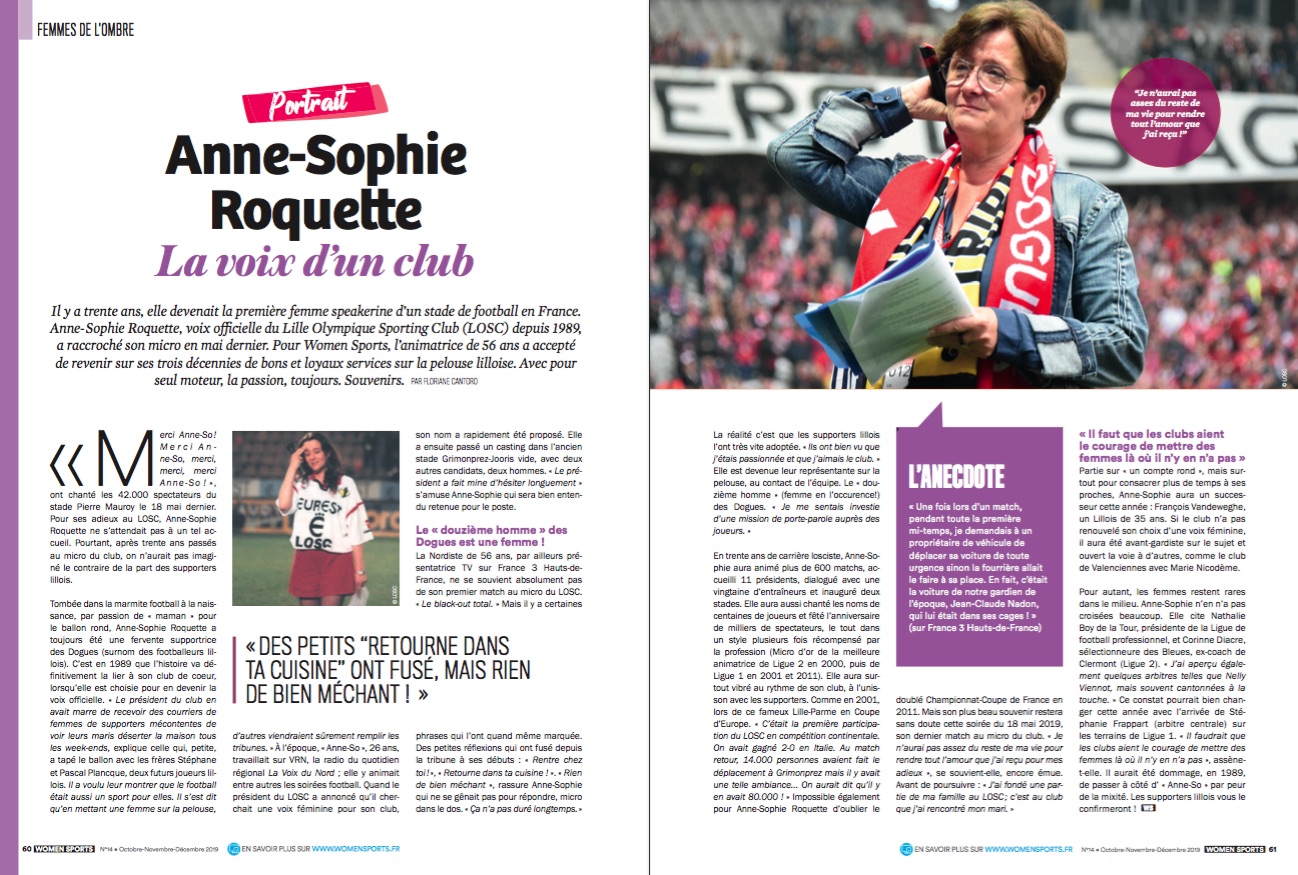 Il y a 30 ans, elle devenait la première femme speakerine d’un stade de football en France. Rencontre avec Anne-Sophie Roquette, ex voix officielle du LOSC. 