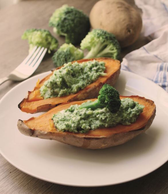 Food - Cette healthy : patate douce au fromage et brocoli