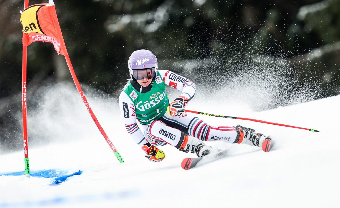 Tessa Worley heureuse après sa deuxième place sur le géant de Kranjska Gora