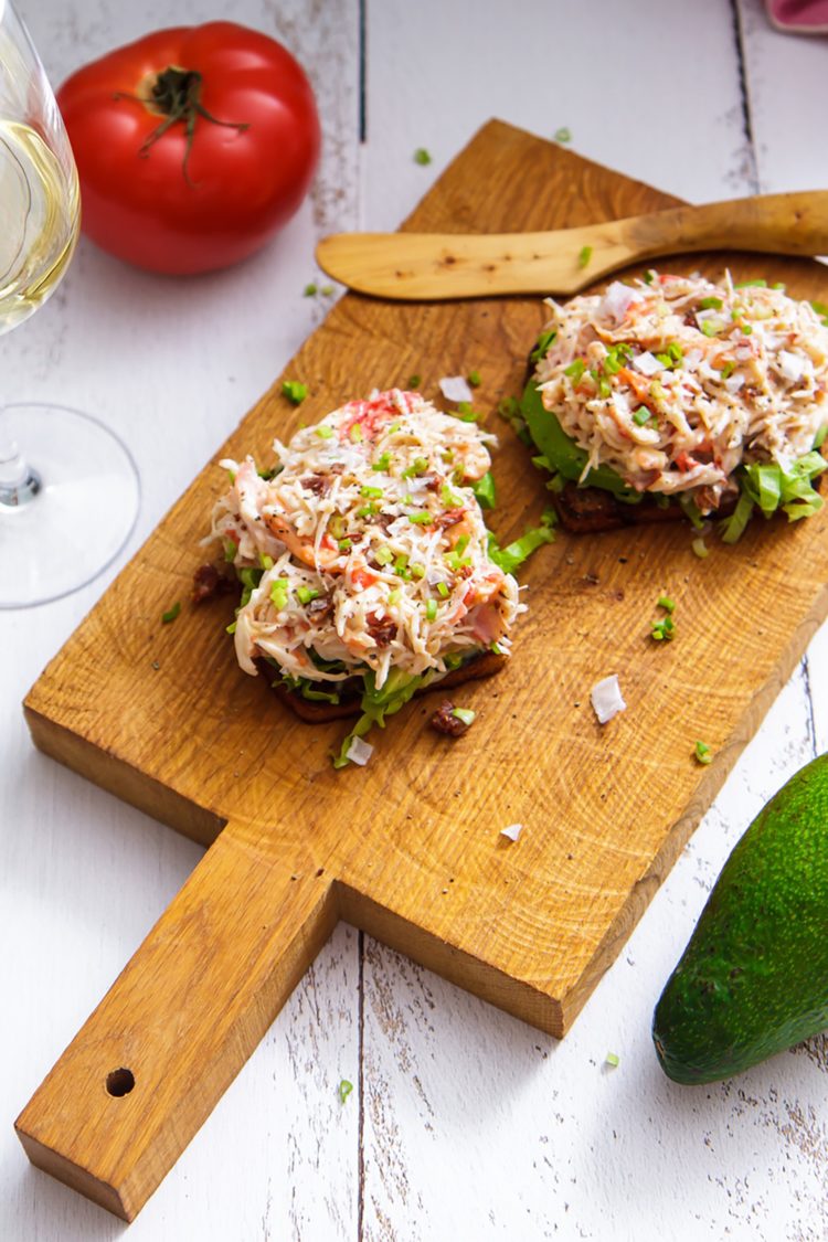 Recette légère : Tartines crabe et pamplemousse