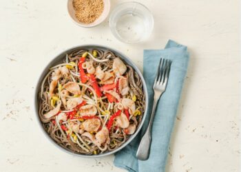 Recette céréales sportives : nouilles soba aux légumes