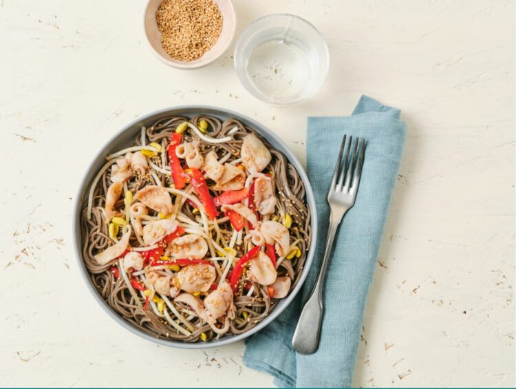 Recette céréales sportives : nouilles soba aux légumes