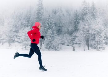 Shopping course à pied hivernale